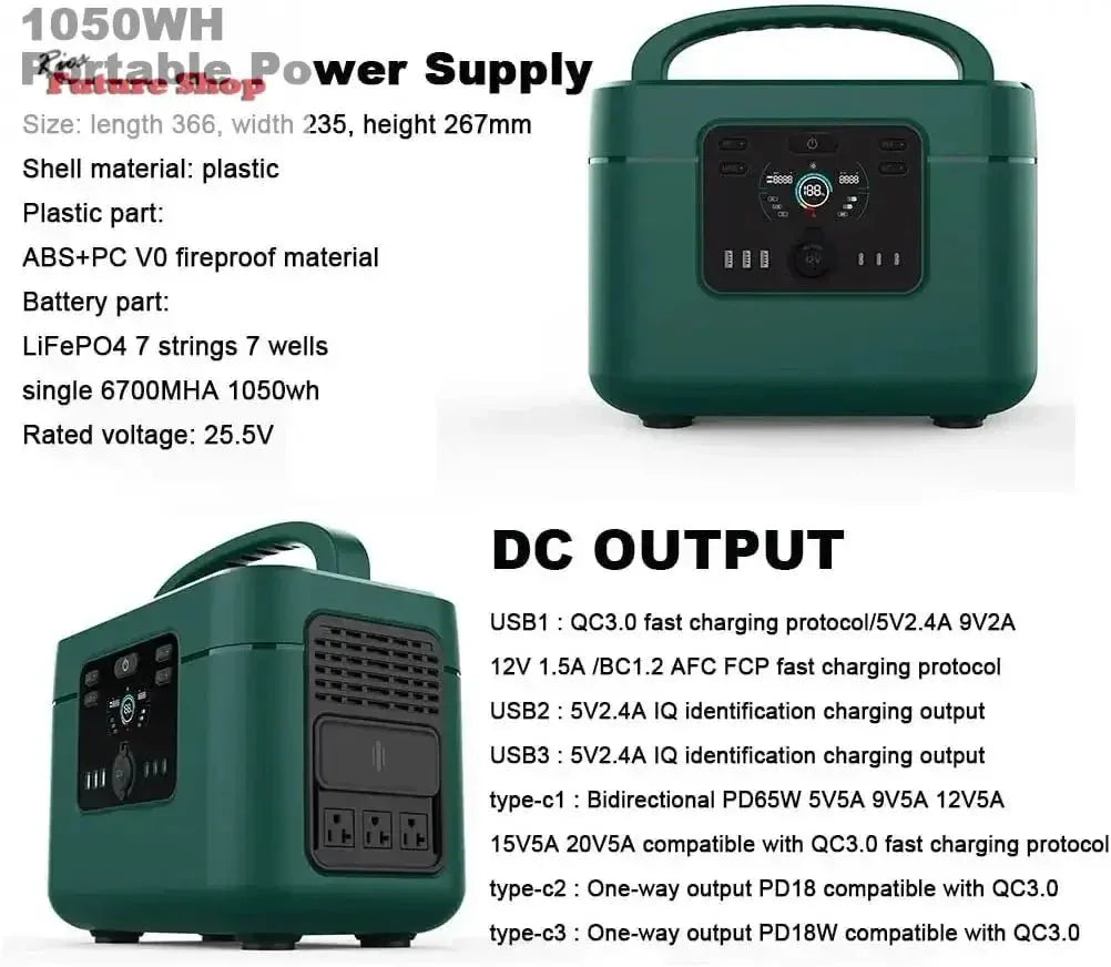 1200W Solar Portable Power Station with Storage - Rios Future Shop