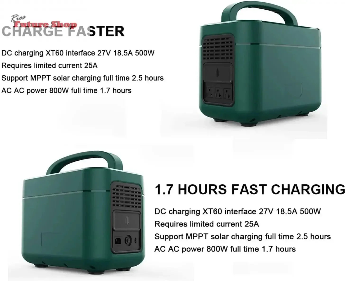 1200W Solar Portable Power Station with Storage - Rios Future Shop