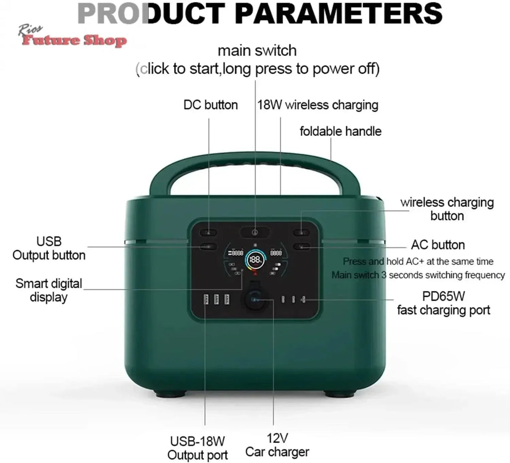 1200W Solar Portable Power Station with Storage - Rios Future Shop