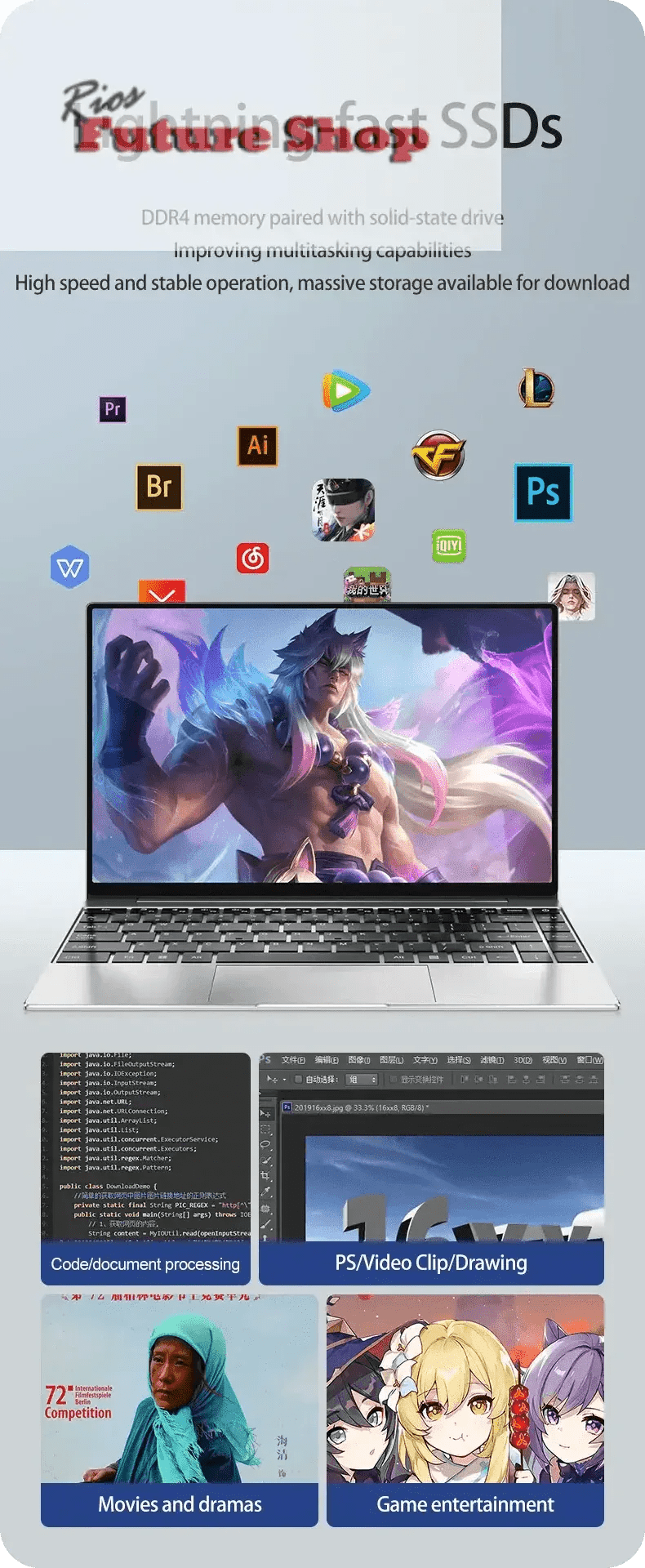 14.1" Laptop Intel N3700 16GB RAM 1TB SSD Win11 - Rios Future Shop
