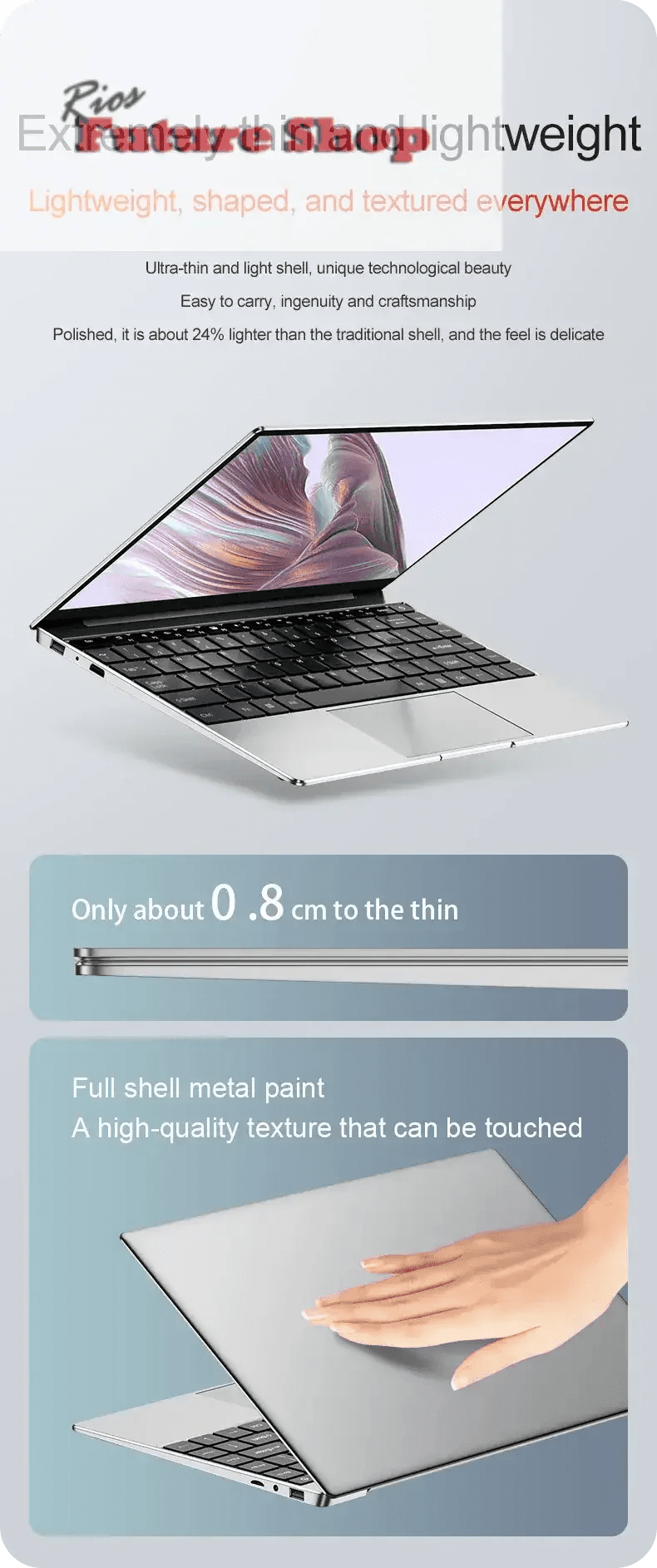 14.1" Laptop Intel N3700 16GB RAM 1TB SSD Win11 - Rios Future Shop