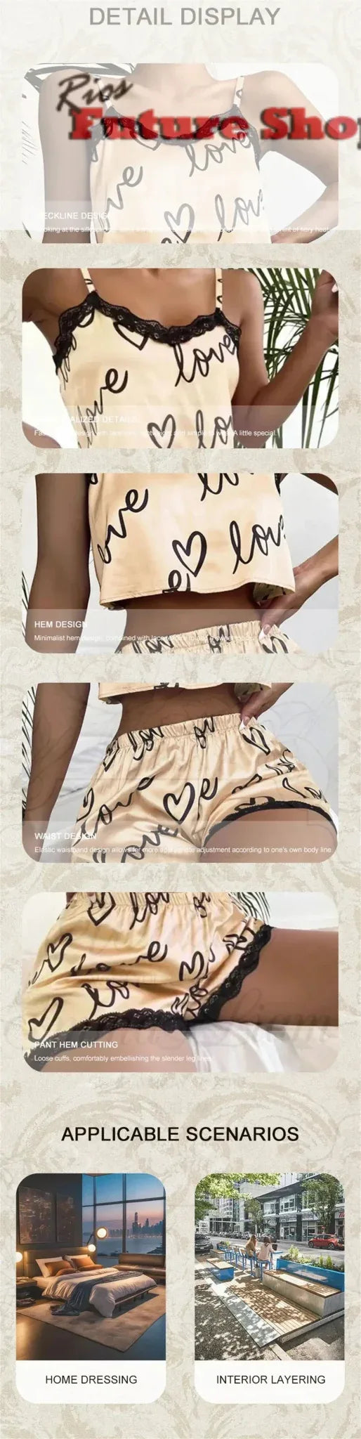 2 Pieces Set Women'S Pajama Shorts Suit Homewear Print Underwear Pijama Sexy Lingerie Camisoles Tanks Nighty Ladies Sleepwear - Rios Future Shop