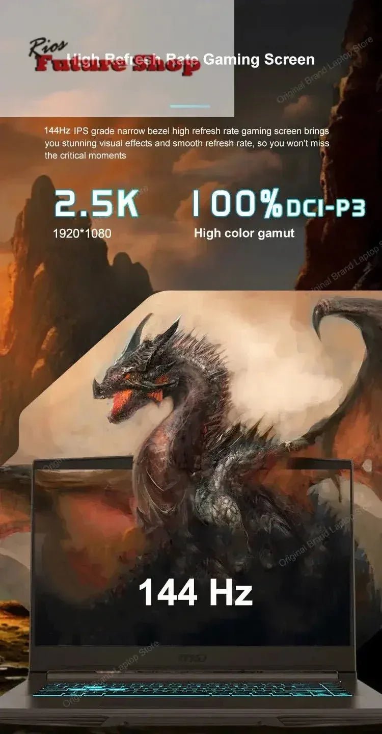 2024 msi fino 15 laptop para jogos 15.6 Polegada 2.5k fhd 144hz tela ips notebook i5-13420H 32gb 1tb rtx3050 computador netbook para jogos - Rios Future Shop