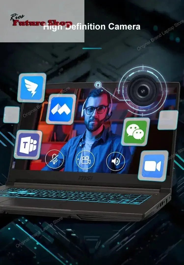 2024 msi fino 15 laptop para jogos 15.6 Polegada 2.5k fhd 144hz tela ips notebook i5-13420H 32gb 1tb rtx3050 computador netbook para jogos - Rios Future Shop