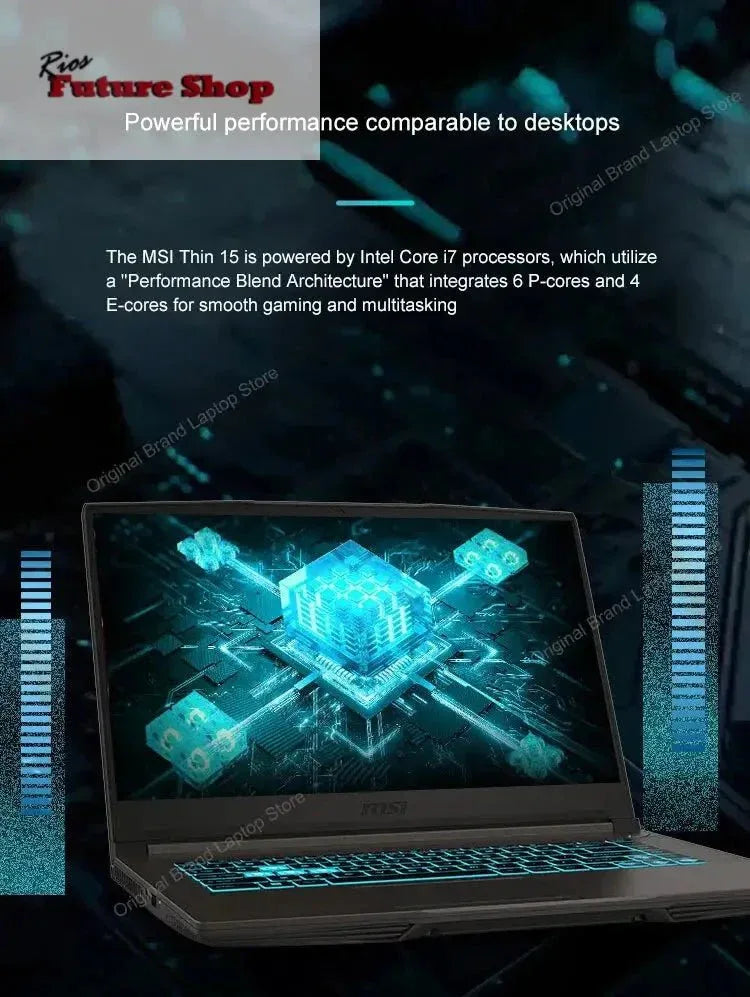 2024 MSI Thin 15 Gaming Laptop 15.6 Inch 2.5K FHD 144Hz IPS Screen Notebook i5-13420H 32GB 1TB RTX3050 Gaming Netbook Computer - Rios Future Shop
