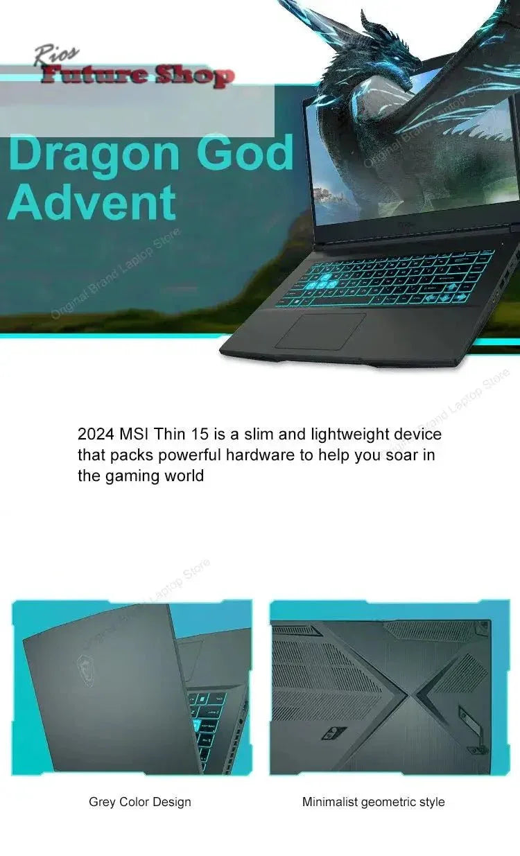 2024 MSI Thin 15 Gaming Laptop 15.6 Inch 2.5K FHD 144Hz IPS Screen Notebook i5-13420H 32GB 1TB RTX3050 Gaming Netbook Computer - Rios Future Shop