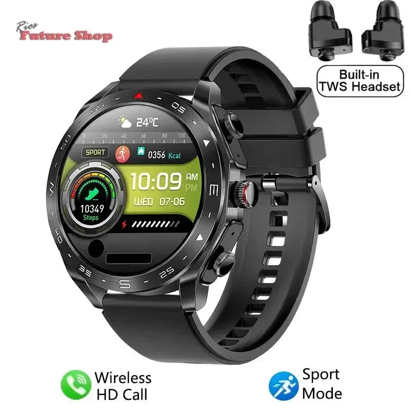 2024 New Smart Watch TWS 2-in-1 Bluetooth Earphones HIFI 9D Sound Quality Male and Female Health Exercise Tracker Smartwatches - Rios Future Shop