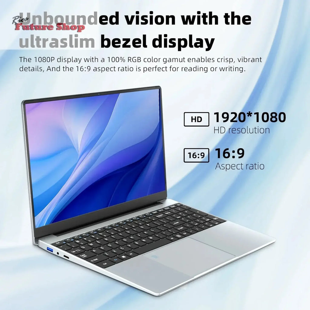 2025 NEW 15.6" Portable Laptop Intel N95 32GB DDR4 2TB SSD 7500mAh Windows11 Office Notebook Pc Gamer with Backlit Fingerprint - Rios Future Shop