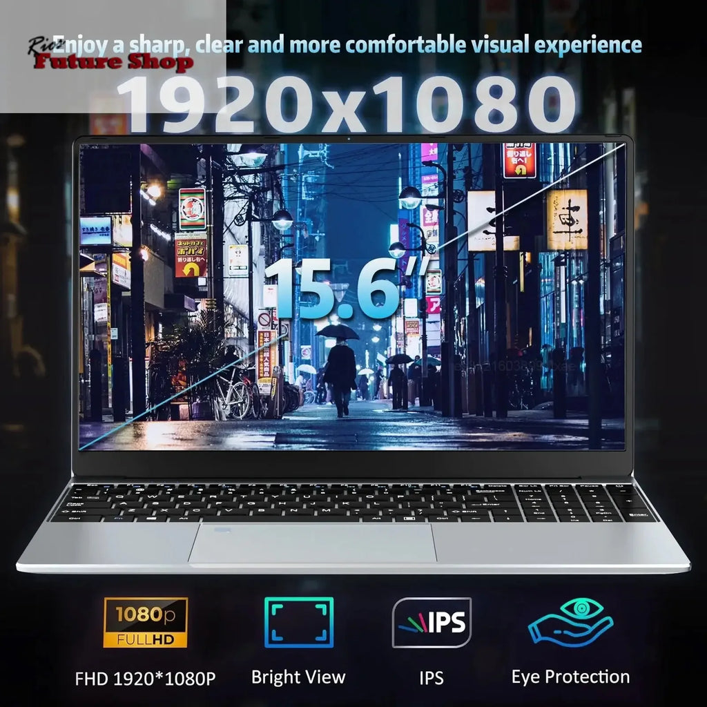 2025 NEW 15.6" Portable Laptop Intel N95 32GB DDR4 2TB SSD 7500mAh Windows11 Office Notebook Pc Gamer with Backlit Fingerprint - Rios Future Shop