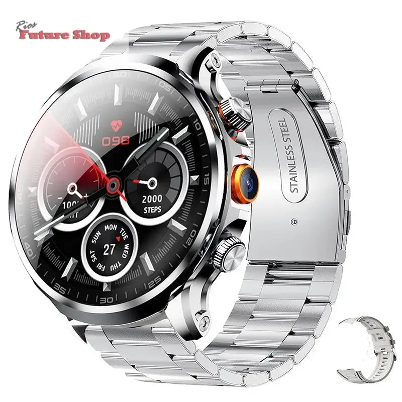 2025 novo relógio inteligente 4g android 1.95 polegada ips 360*360 tela com câmera 200w gps wifi 32gb rom smartwatch com bateria 1100mah - Rios Future Shop
