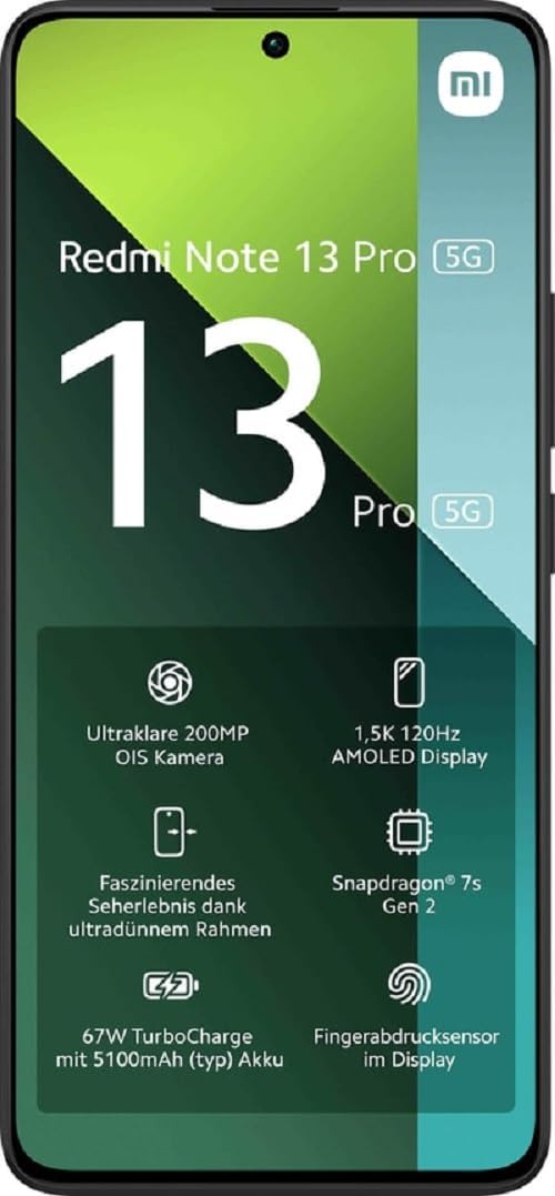 Xiaomi Redmi Note 13 Pro 16,9 cm (6.67") Dual SIM 5G USB Type-C 8GB 256GB 5100 mAh Preto, Acessórios não incluídos (Recondicionado)