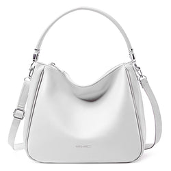 David Jones - Bolsa de Ombro Hobo para Mulher - Bolsa de Mão Tiracolo de Pele Sintética - Bolsa de Mão Média com Alça Longa - Moda Clássica e Prática Elegante, Vermelho, Tamanho único