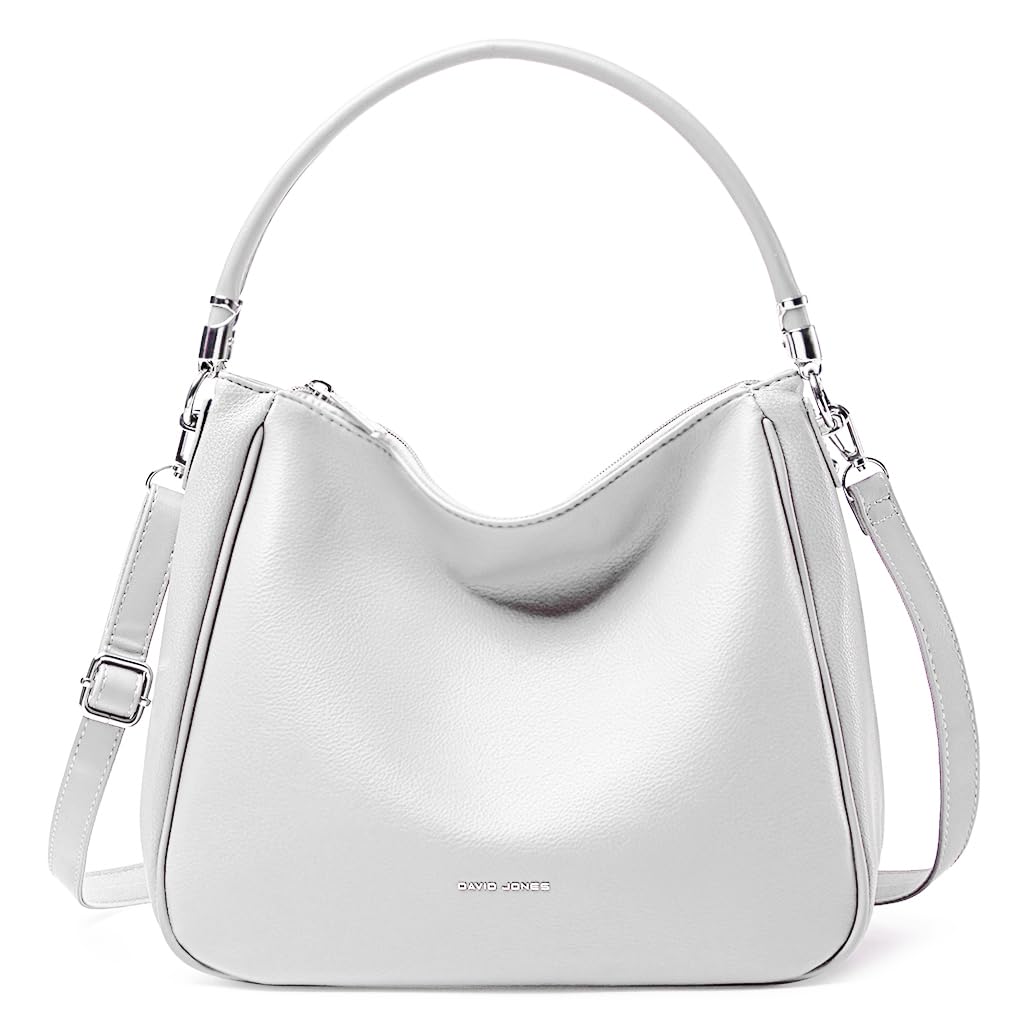 David Jones - Bolsa de Ombro Hobo para Mulher - Bolsa de Mão Tiracolo de Pele Sintética - Bolsa de Mão Média com Alça Longa - Moda Clássica e Prática Elegante, Vermelho, Tamanho único