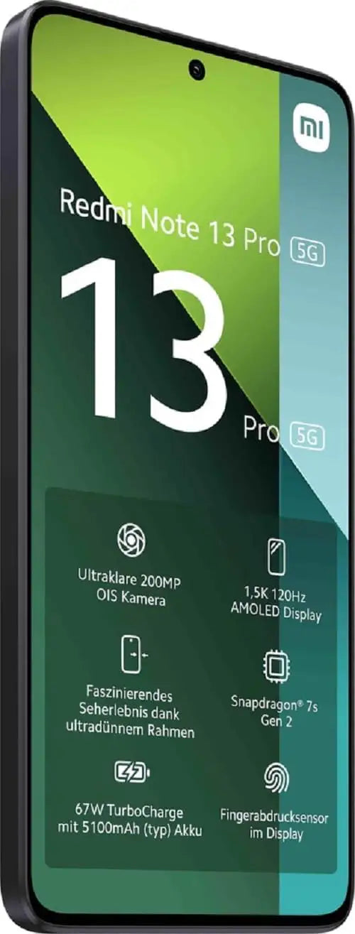 Xiaomi Redmi Note 13 Pro 16,9 cm (6.67") Dual SIM 5G USB Type-C 8GB 256GB 5100 mAh Preto, Acessórios não incluídos (Recondicionado)