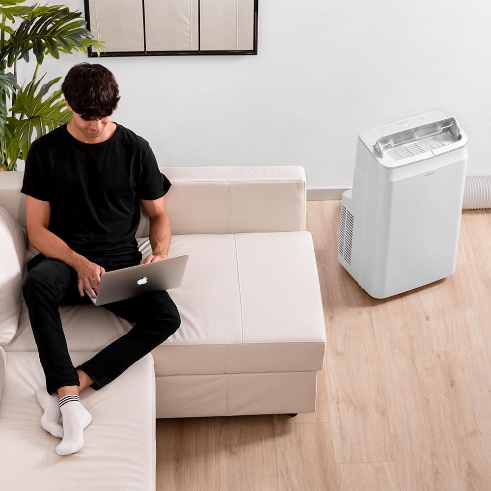 Cecotec ForceClima 12600 Heating Portable Air Conditioner with Remote Control and Heat Pump, 12000 BTU, LED Display, 5 Modes, Dehumidification, Coverage 26-28 m²