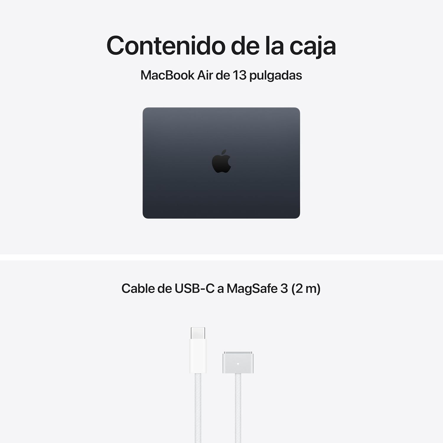 Apple MacBook Air de 13,6 polegadas com chip M5: Ecrã líquido com ecrã Retina, CPU de 10 núcleos, GPU de 10 núcleos, 16 GB de memória unificada, 1 TB de SSD, Wi-Fi 7, teclado espanhol; meia-noite