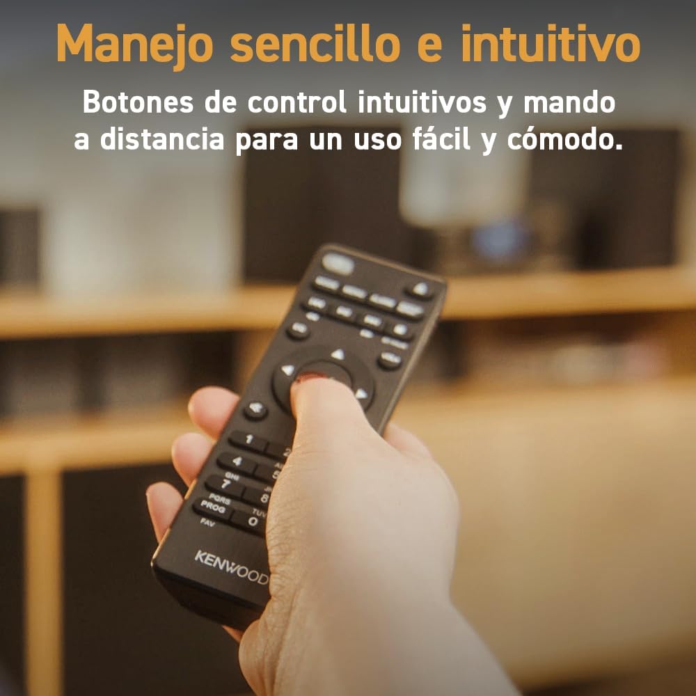 Kenwood M-9000S-B - Micro Sistema Hi-Fi com CD, Dab +, Rádio por Internet, Spotify, FM, Bluetooth, USB e Grande Ecrã TFT a Cores