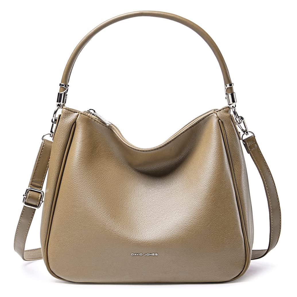 David Jones - Bolsa de Ombro Hobo para Mulher - Bolsa de Mão Tiracolo de Pele Sintética - Bolsa de Mão Média com Alça Longa - Moda Clássica e Prática Elegante, Vermelho, Tamanho único