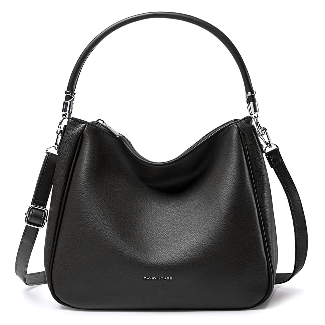 David Jones - Bolsa de Ombro Hobo para Mulher - Bolsa de Mão Tiracolo de Pele Sintética - Bolsa de Mão Média com Alça Longa - Moda Clássica e Prática Elegante, Vermelho, Tamanho único