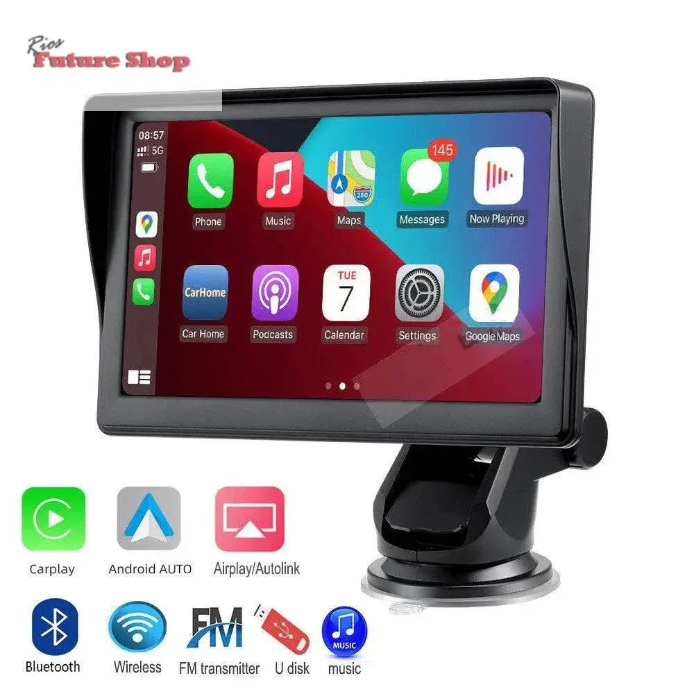 7 IPS Car Smart Screen Wireless Carplay Auto Telemóvel Tela de Projeção Navegação - Rios Future Shop