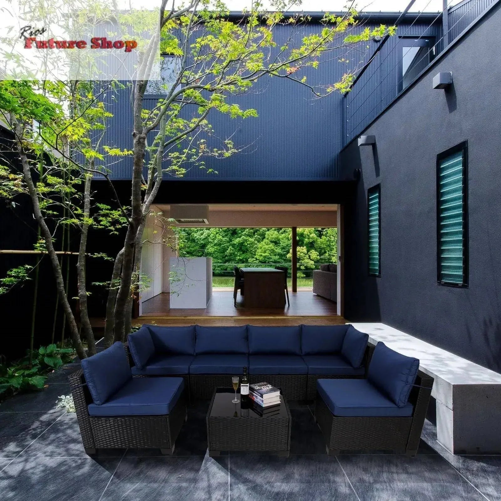 7 Pieces Outdoor Rattan Patio Sectional Set - Rios Future Shop