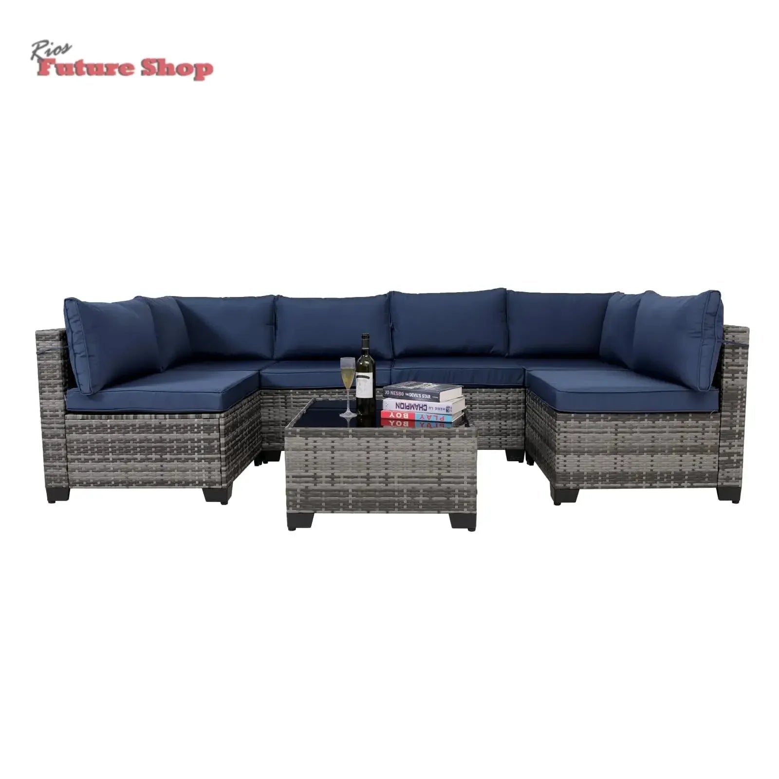 7 Pieces Outdoor Rattan Patio Sectional Set - Rios Future Shop