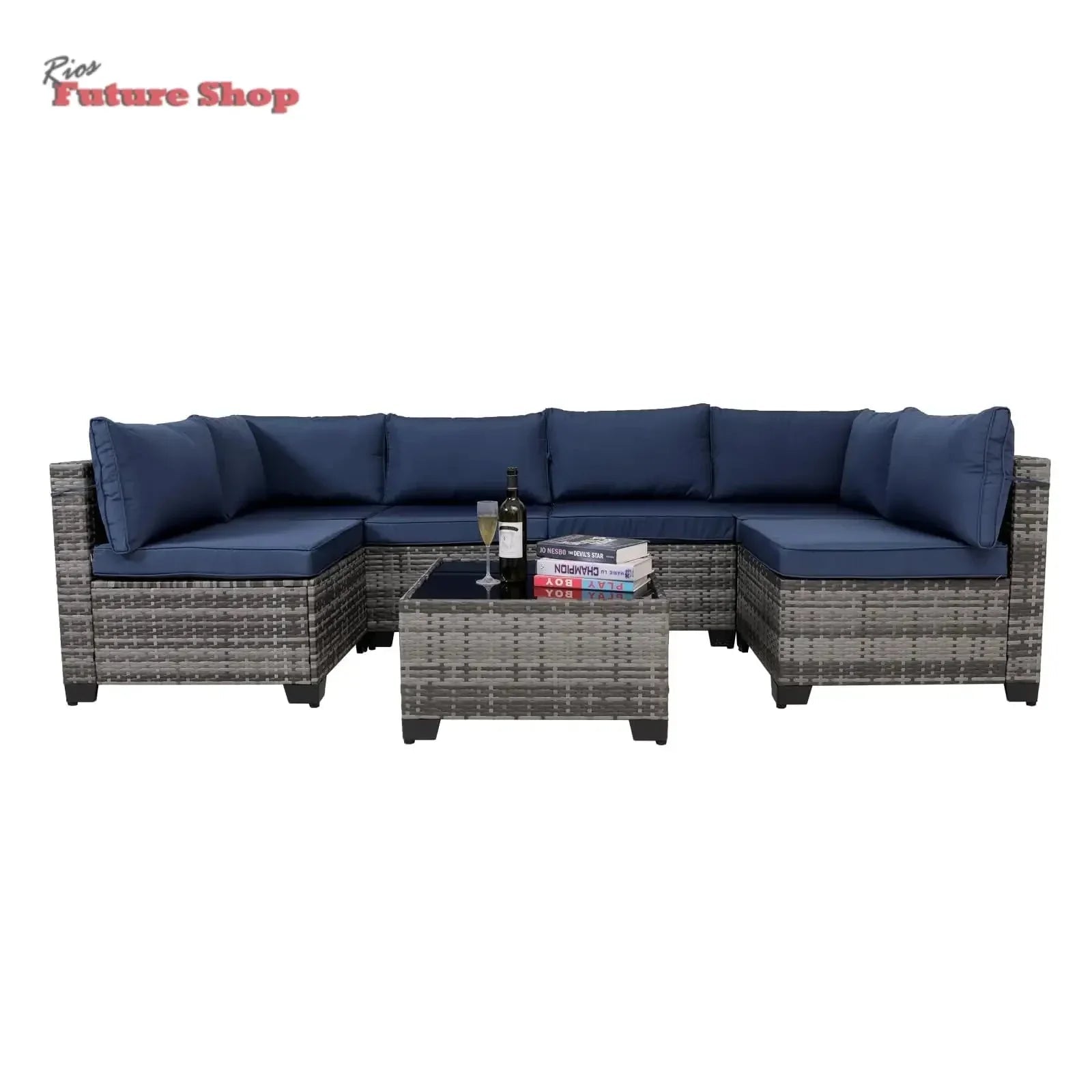 7 Pieces Outdoor Rattan Patio Sectional Set - Rios Future Shop