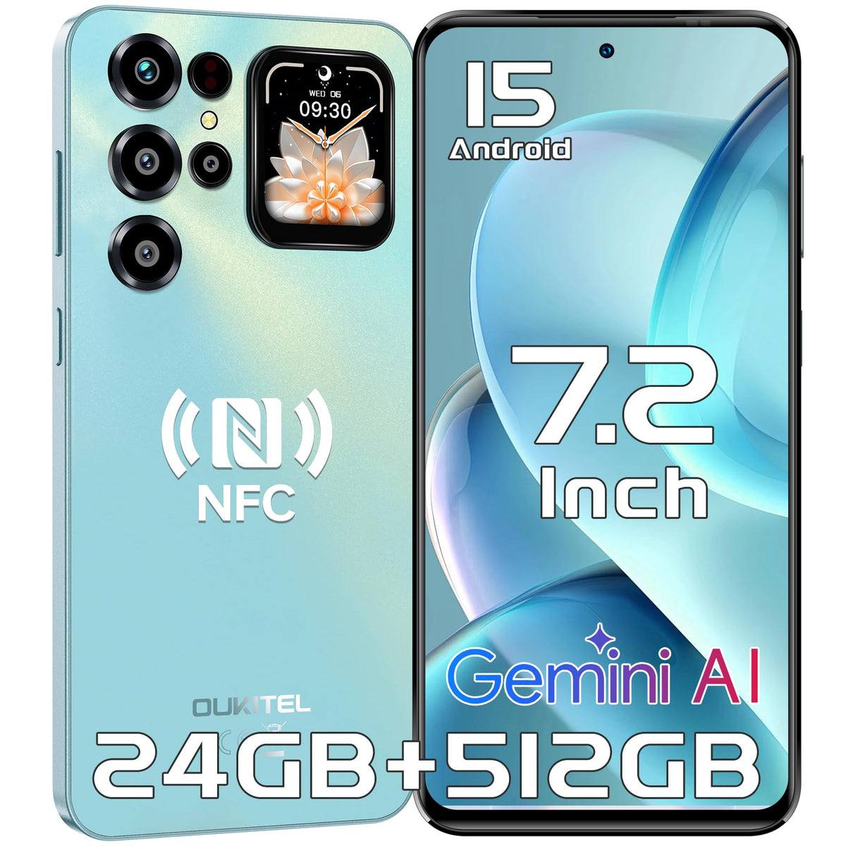 OUKITEL C68 Plus Mobile Phone 7.2"HD+/1.81", 16GB(4+12)+128GB/1TB, Purple