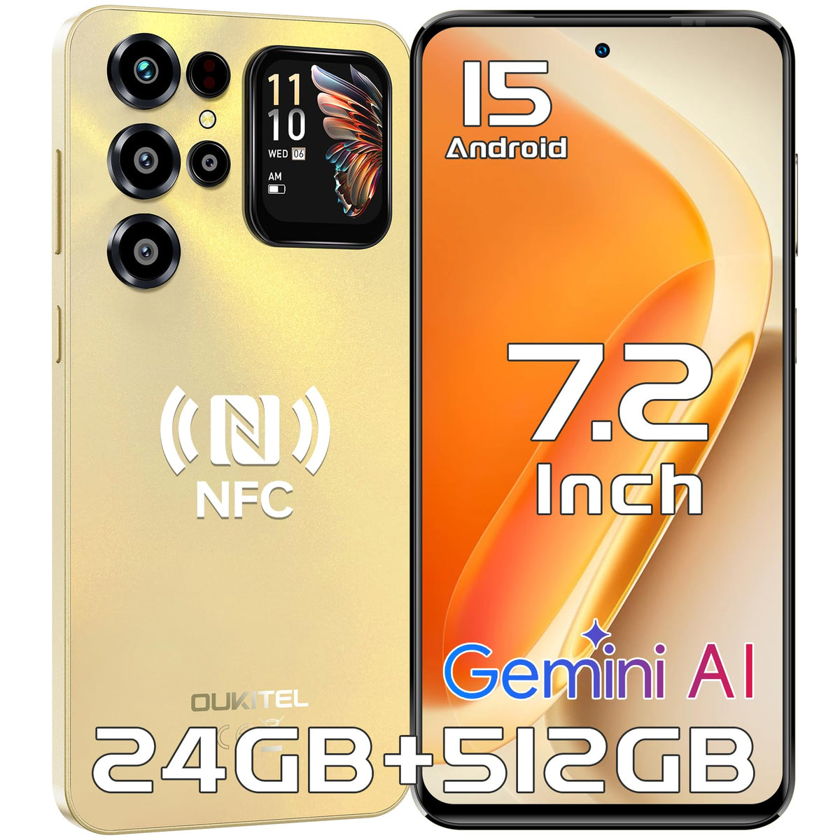 OUKITEL C68 Plus Mobile Phone 7.2"HD+/1.81", 16GB(4+12)+128GB/1TB, Purple