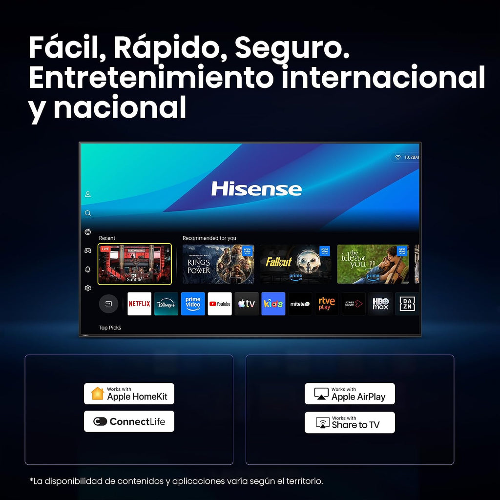 Hisense 40A4S, FHD Smart TV 40 polegadas, Enhancer de cor, Dolby áudio, Share to TV, redução de ruído, modo jogo, Airplay, Smart Home Ready