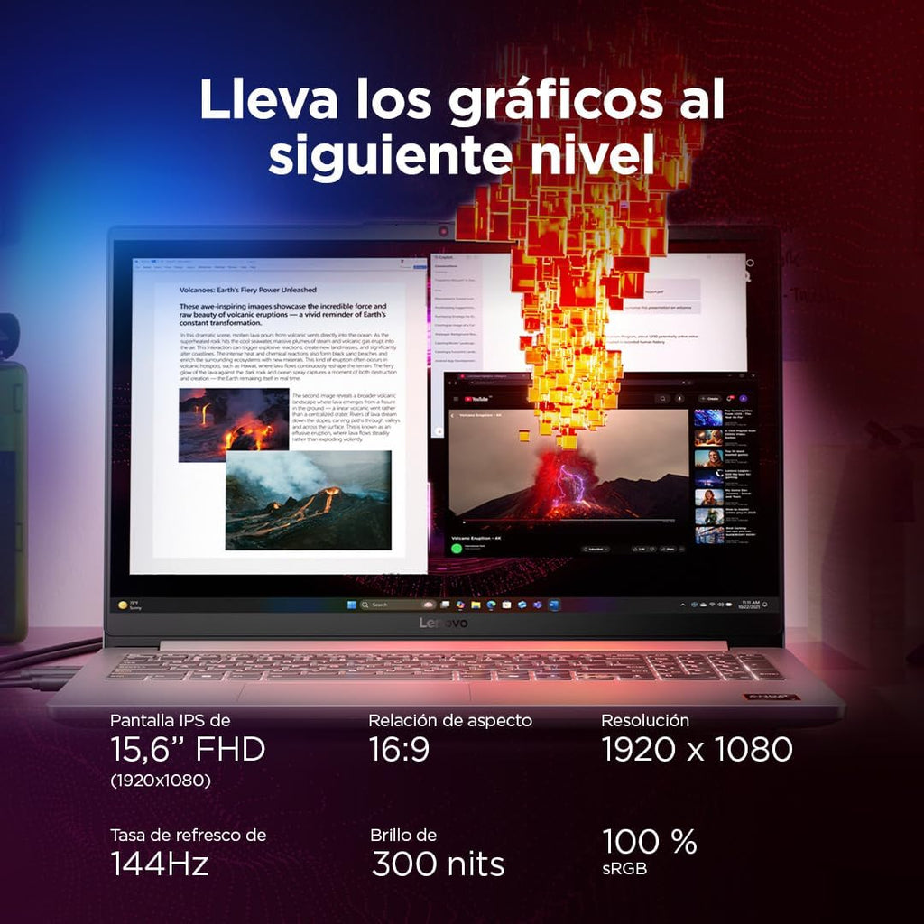 Lenovo LOQ Essential Gen 10 Computador portátil Gaming IA FHD de 15,6" (AMD Ryzen 7 7735HS, NVIDIA GeForce RTX 4050, 16 GB RAM, 512 GB SSD, 144Hz, Wi-Fi 6, sem sistema operativo. ) QWERTY Espanhol Ol