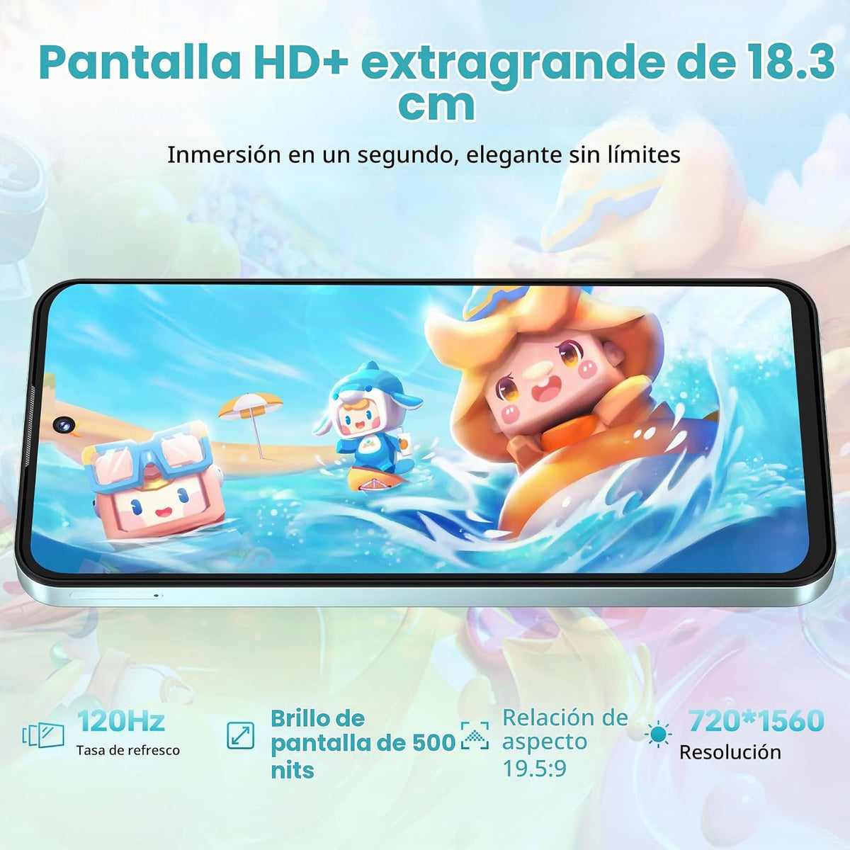 OUKITEL C68 Plus Mobile Phone 7.2"HD+/1.81", 16GB(4+12)+128GB/1TB, Purple