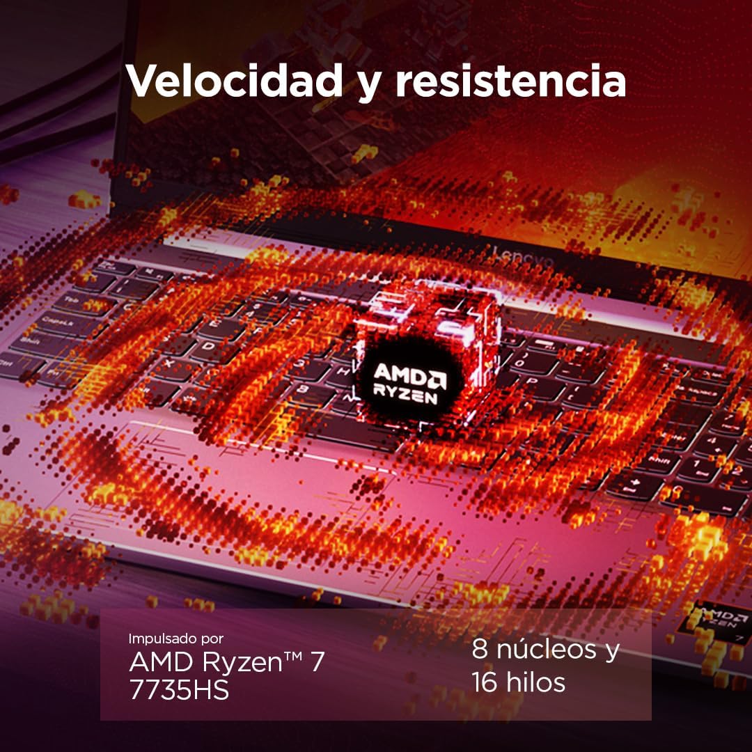 Lenovo LOQ Essential Gen 10 Computador portátil Gaming IA FHD de 15,6" (AMD Ryzen 7 7735HS, NVIDIA GeForce RTX 4050, 16 GB RAM, 512 GB SSD, 144Hz, Wi-Fi 6, sem sistema operativo. ) QWERTY Espanhol Ol