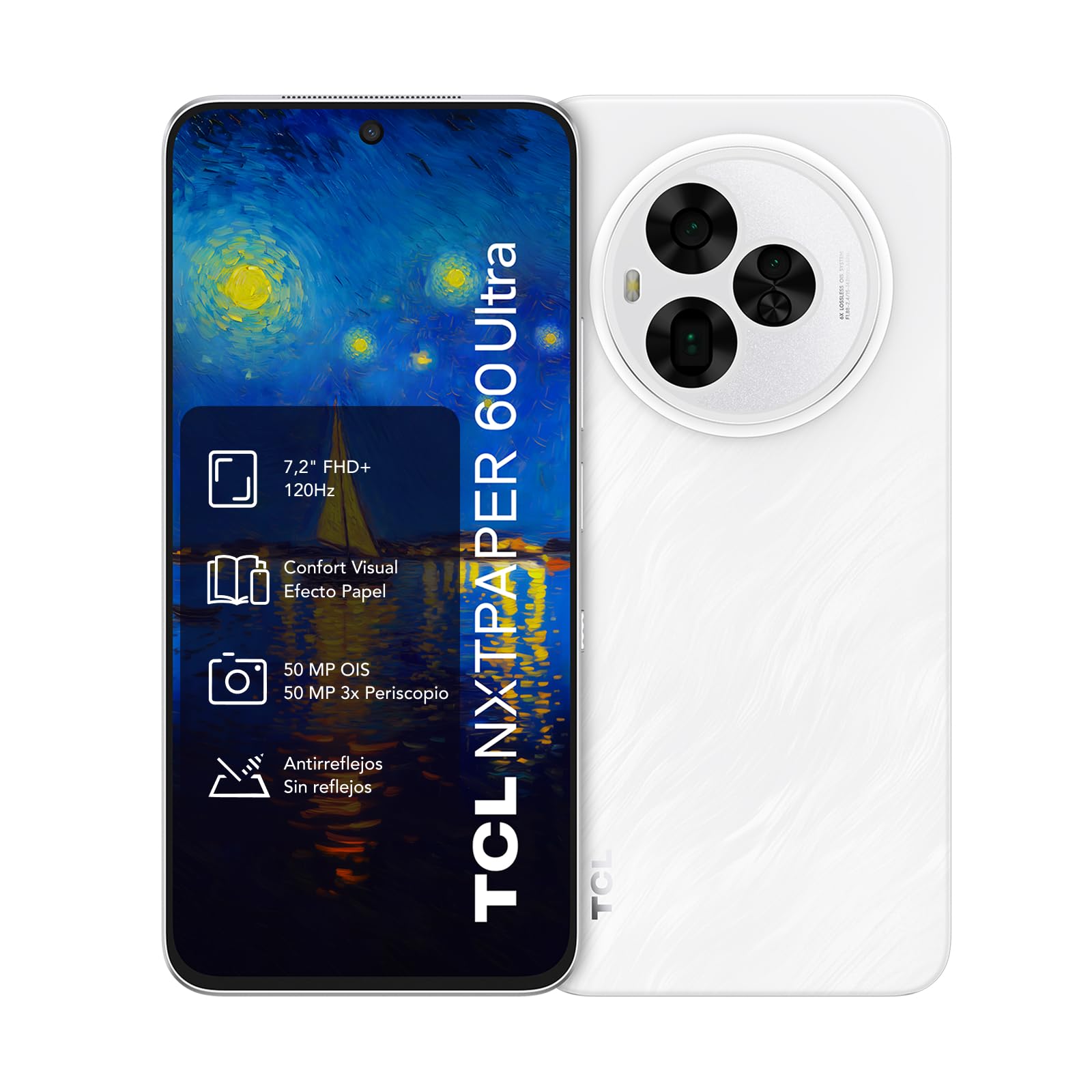 TCL NXTPAPER 60 Ultra 5G Android Smartphone, 7.2 Inch FHD+ Display, 12GB RAM + 512GB ROM, Eye-Protection Phone, Nebula Black, with Flip Case and Stylus