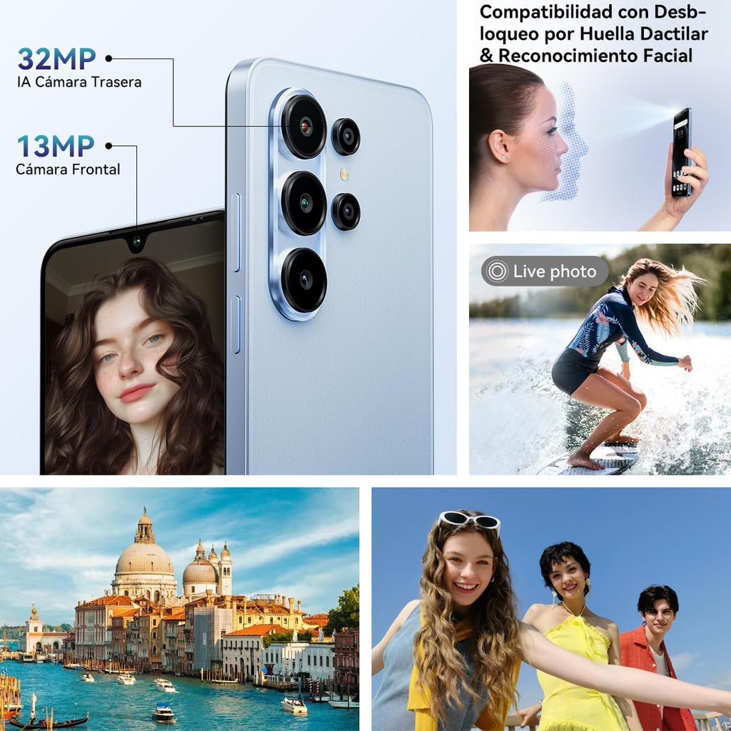 Blackview WAVE 10 Telefone móvel barato bom Android 16,6,88" 120Hz, 32 + 13 MP 32 + 128 GB/2TB TF celulares, smartphone livre oferta 5000 mAh/3,5 mm/WiFi 5G/Face ID/Bloqueio. o Huella D. actilare, 3 anos de garantia