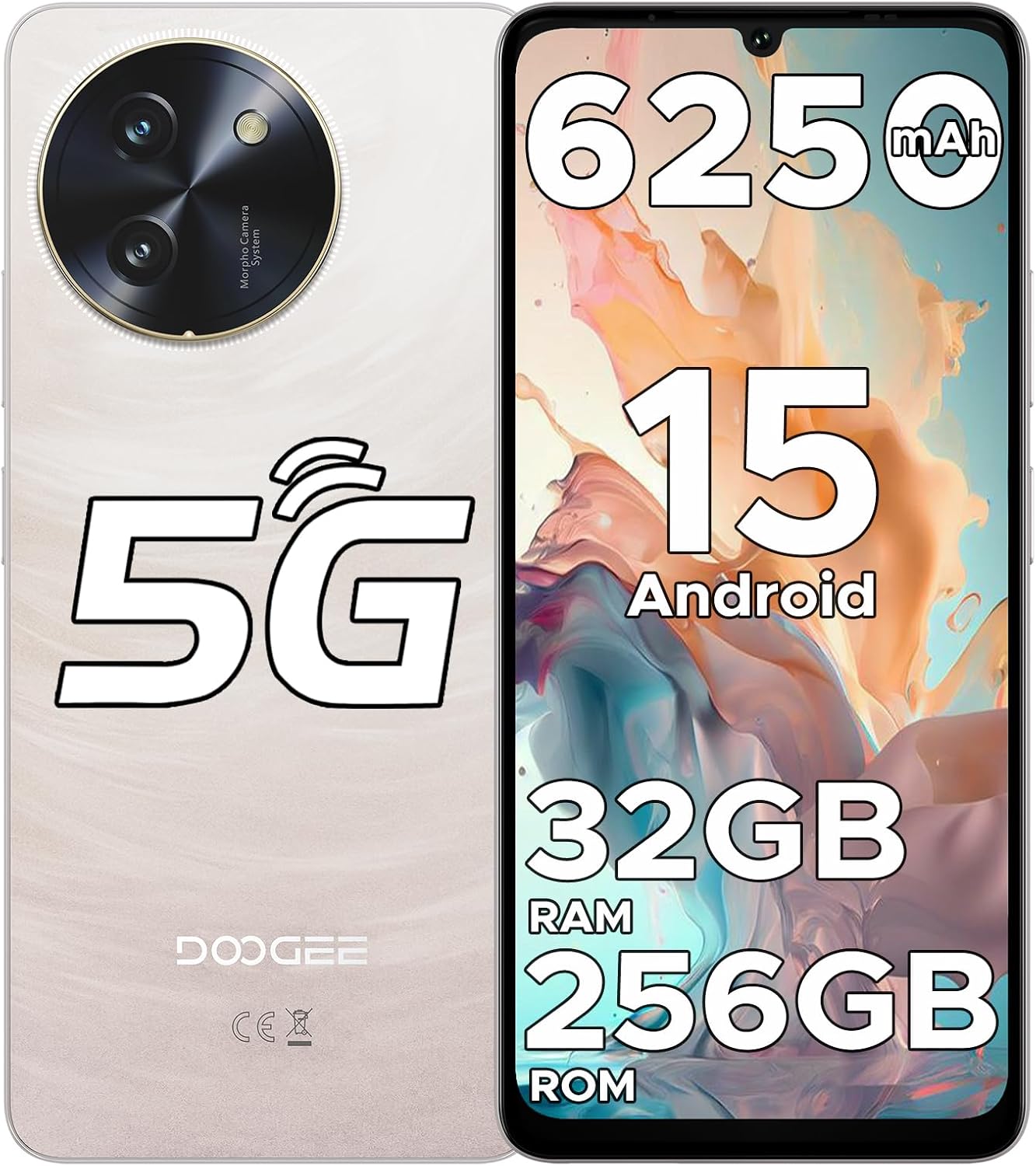 Note 59 Pro 5G Free Mobile Phone Android 15, 32GB +256GB (2TB) Octa Core, Smartphone 6.75" HD+ 120Hz, 6250mAh Mobile Phone, 16MP+8MP/0.8cm/Dual SIM/GPS/Widevine L1/NFC/OTG/Fingerprint