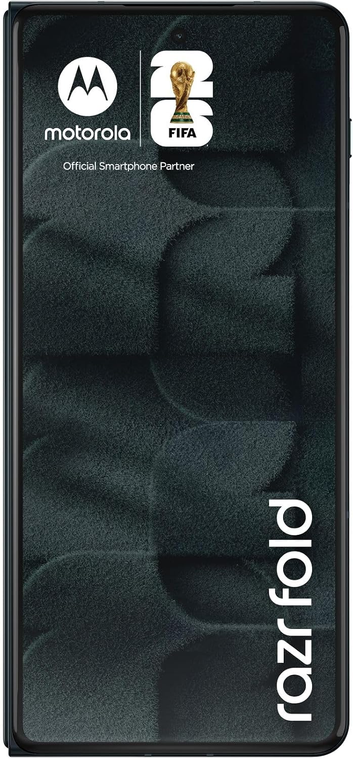 Motorola Razr Fold 5G (Copa do Mundo da FIFA edição 2026) XT2651-1 512 GB de armazenamento + 16 GB de RAM Android 16 SIM sem SIM desbloqueado de fábrica dual SIM (Nano SIM + eSIM) dobrável