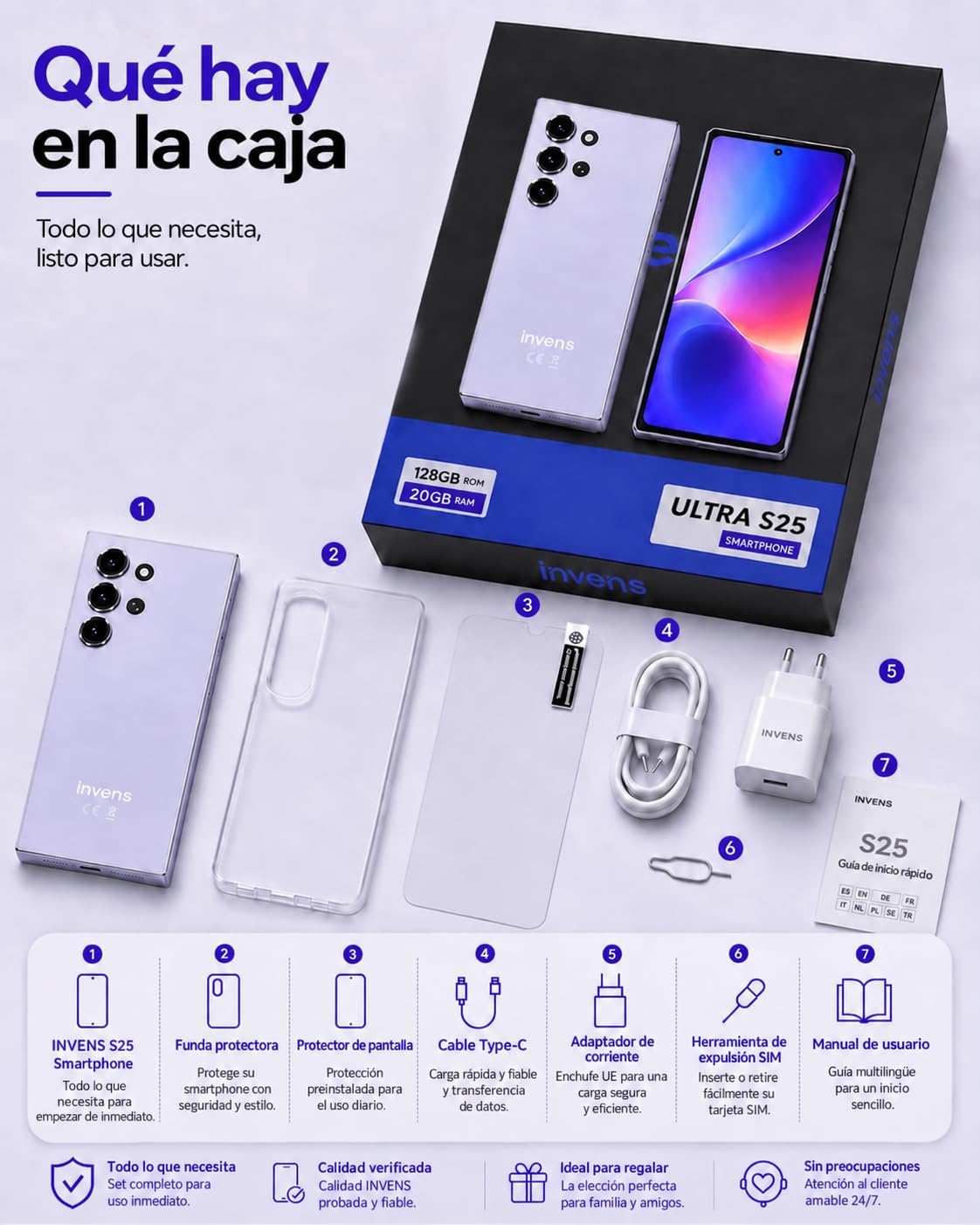 invens Ultra S25 Android 16 Smartphone, 24GB+64GB, 6.79" HD+, 5000mAh
