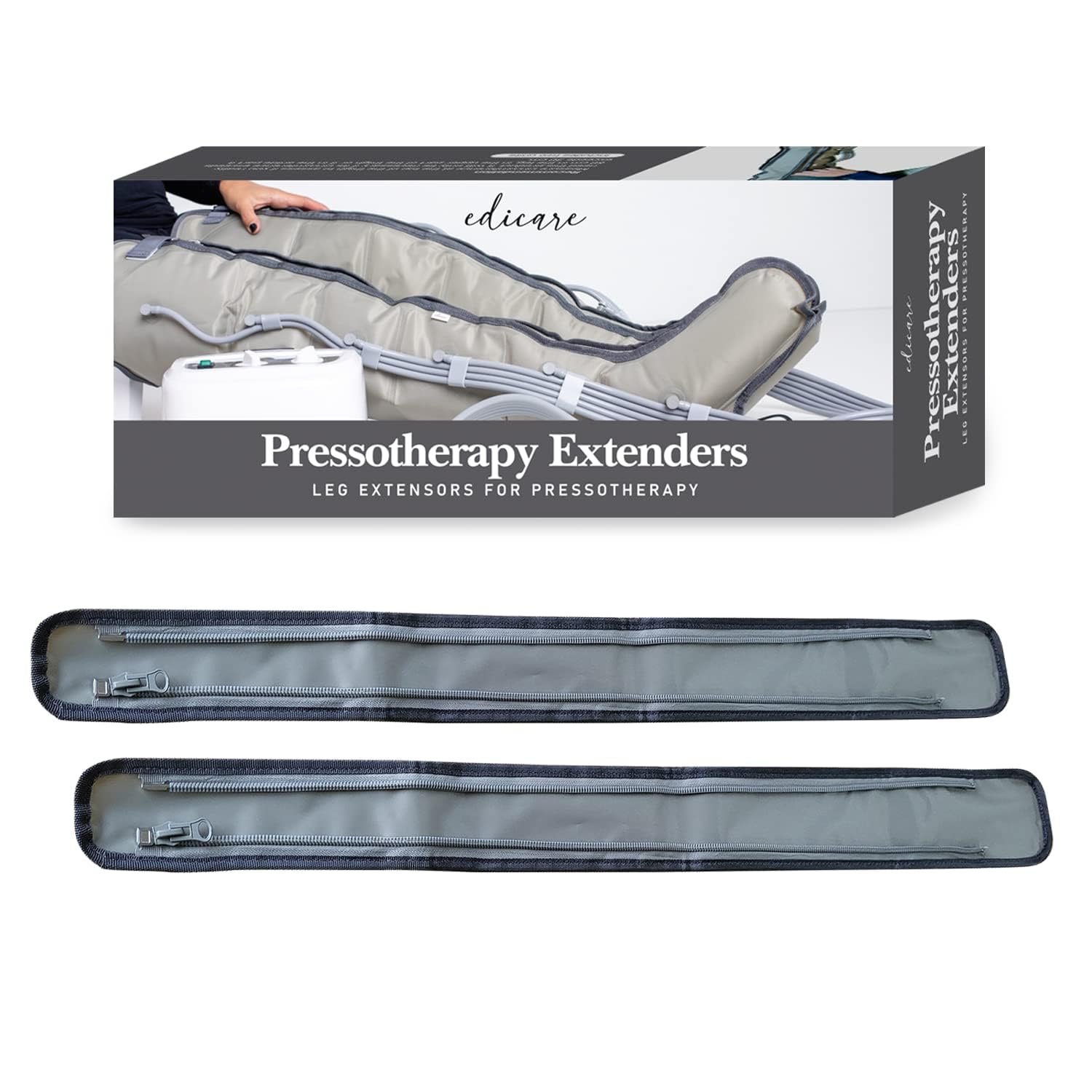 Edicare, Home Pressotherapy for Tired Legs and Feet, 6 Valves, Promotes Better Circulation, Lymphatic Drainage, Easy Use, Professional Efficiency (Device and Legs)