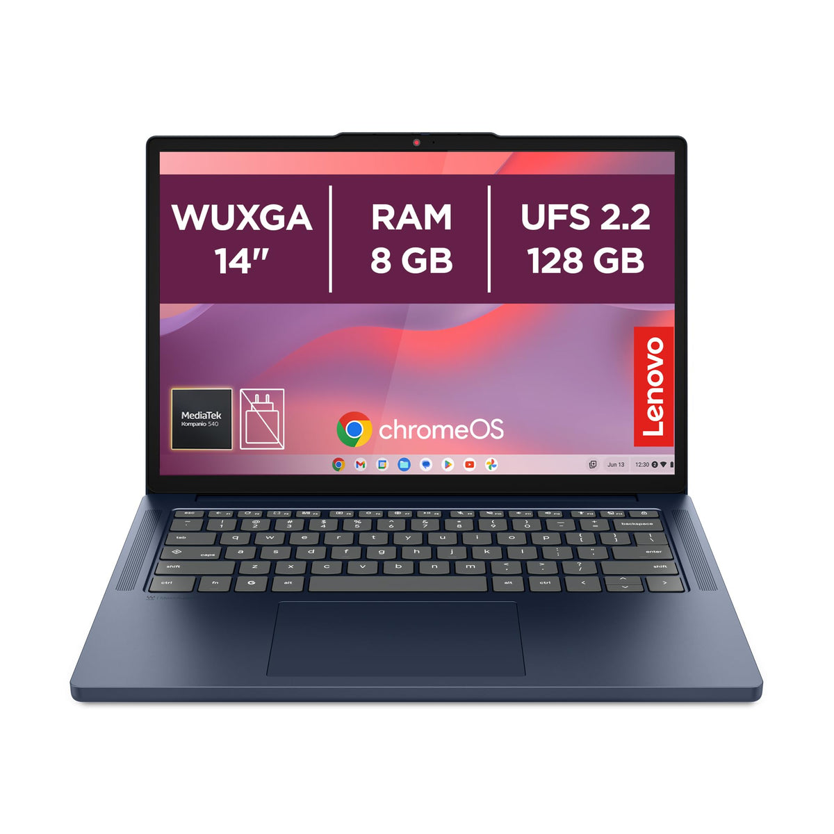 Lenovo Chromebook m, Gen 11, MediaTek Kompanio, ChromeOS, Blue