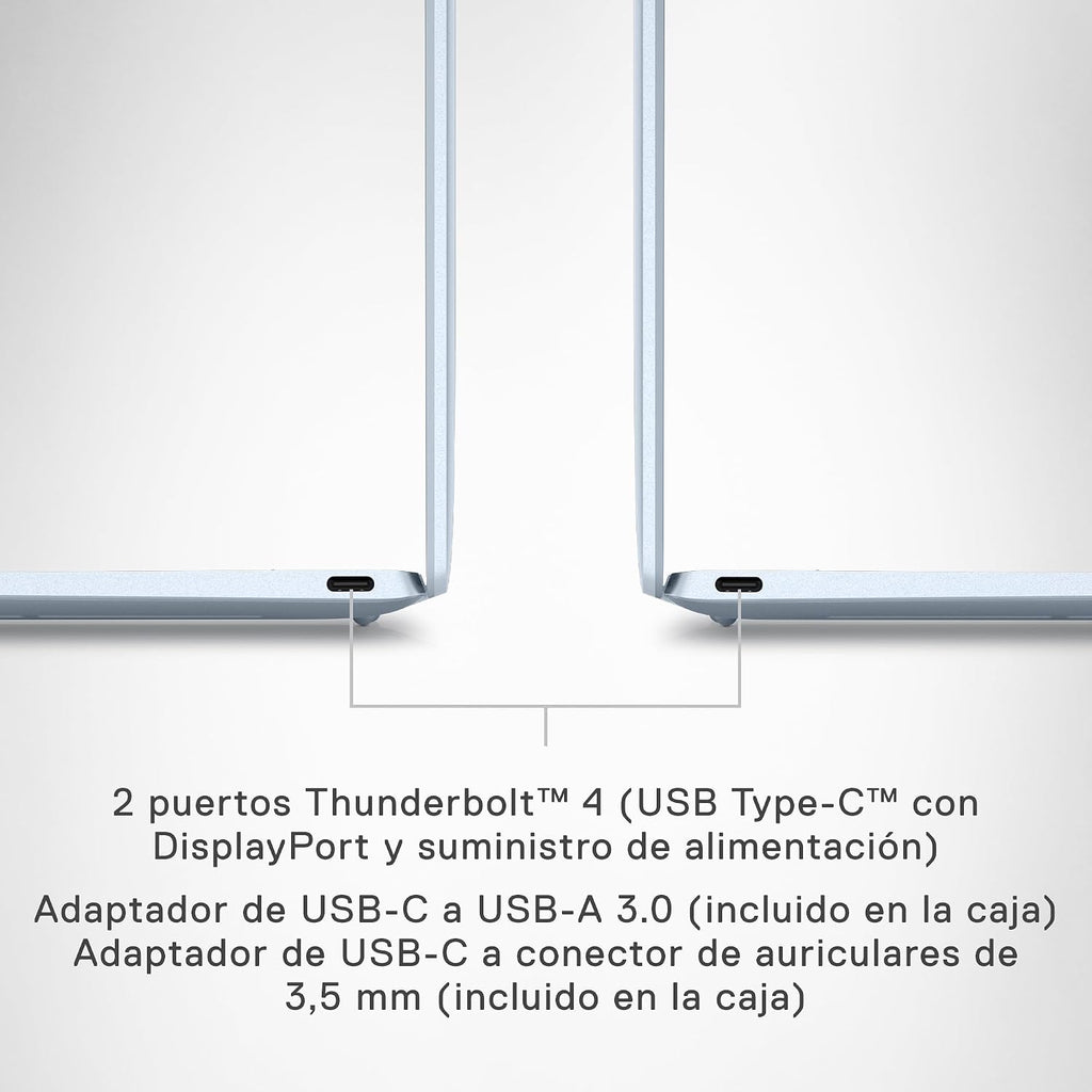 Dell XPS 13 9315 Computador portátil de 13,4" UHD táctil (Intel Core i7-1250U, 16 GB RAM, 512 GB SSD, Intel Iris Xe Graphics, Windows 11 Home) Sky - teclado retroiluminado QWERTY espanhol