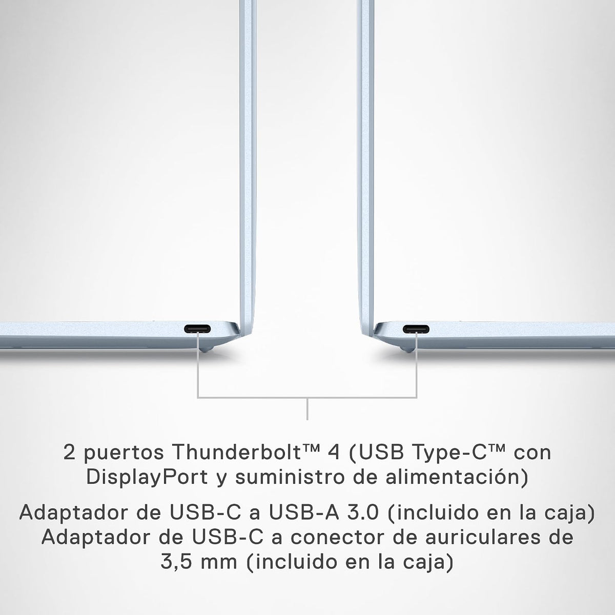 Dell XPS 13 9315 Computador portátil de 13,4" UHD táctil (Intel Core i7-1250U, 16 GB RAM, 512 GB SSD, Intel Iris Xe Graphics, Windows 11 Home) Sky - teclado retroiluminado QWERTY espanhol