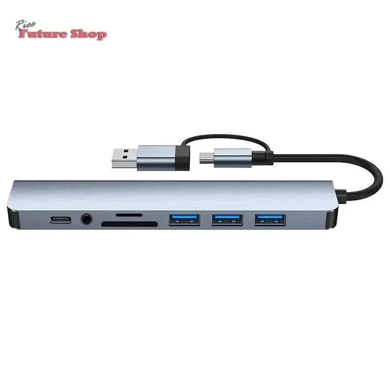 8 em 2 usb + tipo c hub docking station - Rios Future Shop