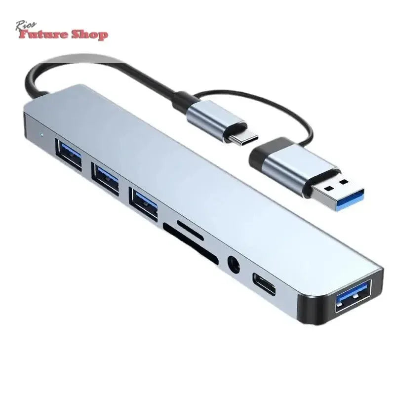 8 em 2 usb + tipo c hub docking station - Rios Future Shop