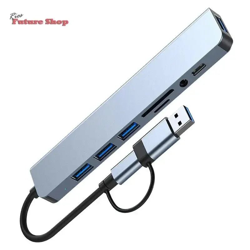 8 em 2 usb + tipo c hub docking station - Rios Future Shop