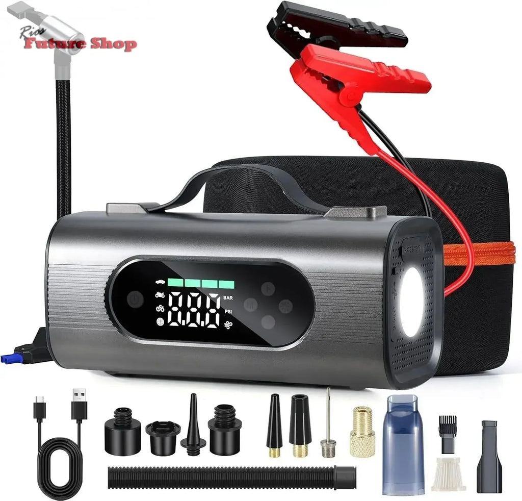 8 In 1 Portable Car Battery Starter With Air Compressor - Rios Future Shop