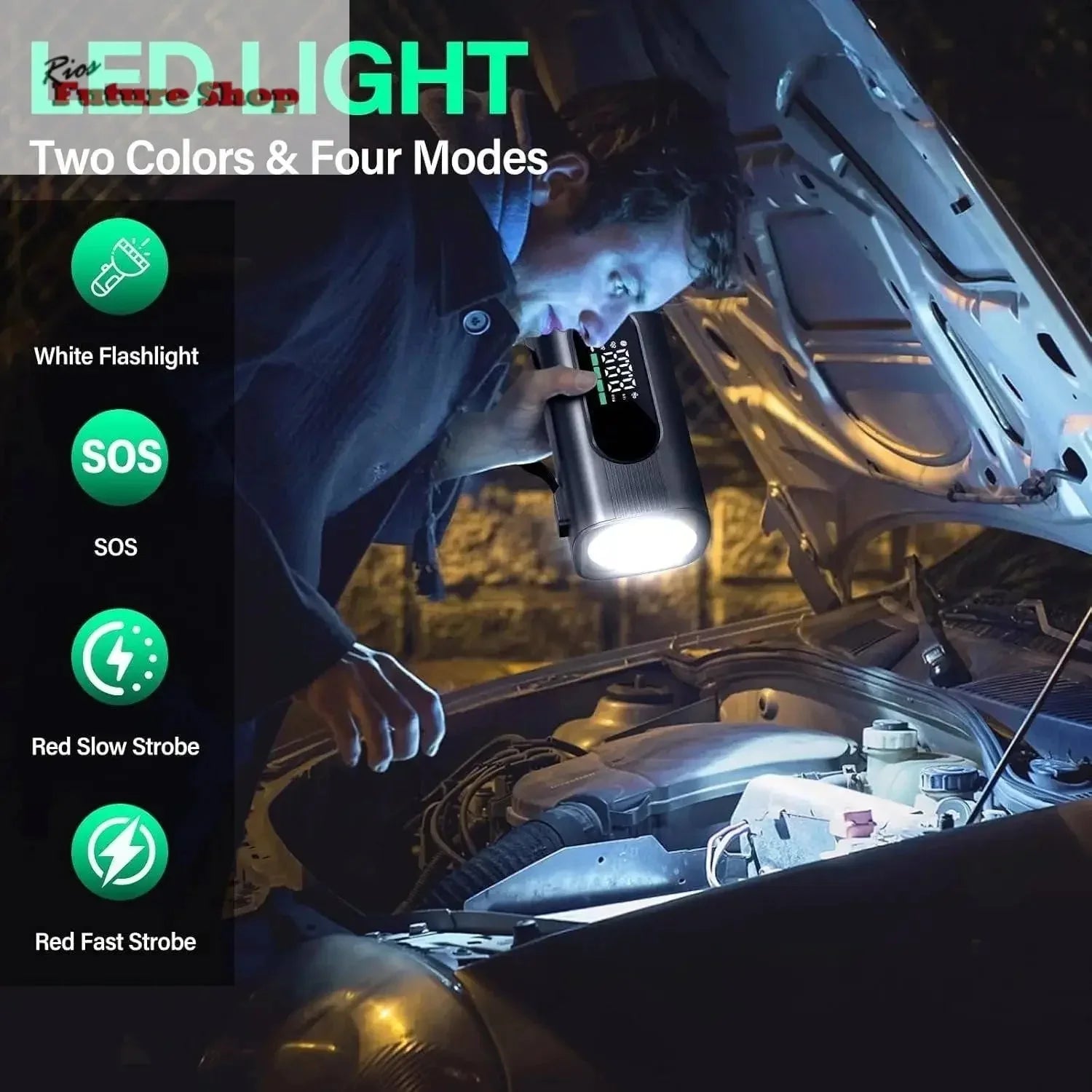 8 In 1 Portable Car Battery Starter With Air Compressor - Rios Future Shop