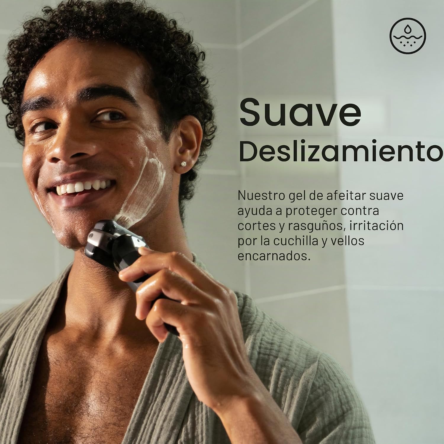 MANSCAPED Power Shave Gel, gel calmante para o barbear da cabeça e do rosto para homens, com esfoliantes líquidos para ajudar a proteger contra irritação e pêlos encravados, 177 ml