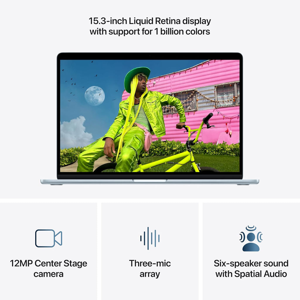 Apple MacBook Air 15.3-inch with M5 Chip: Liquid Retina Display, 10-core CPU, 10-core GPU, 16GB Unified Memory, 512GB SSD, Wi-Fi 7, Portuguese Keyboard; Sky Blue