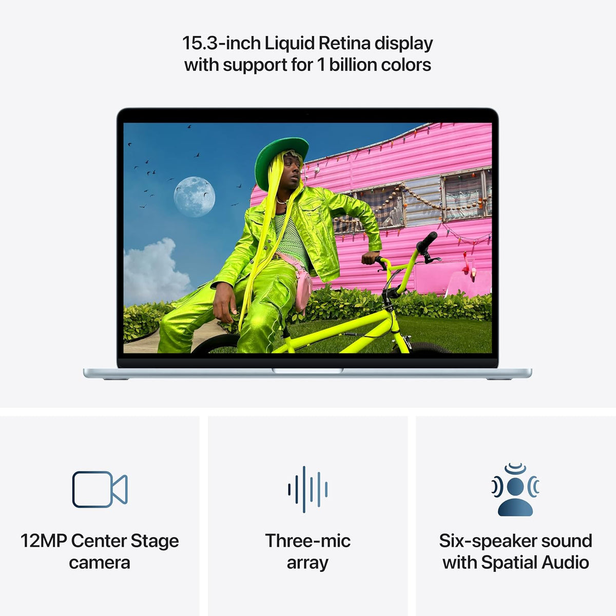 Apple MacBook Air 15.3-inch with M5 Chip: Liquid Retina Display, 10-core CPU, 10-core GPU, 16GB Unified Memory, 512GB SSD, Wi-Fi 7, Portuguese Keyboard; Sky Blue